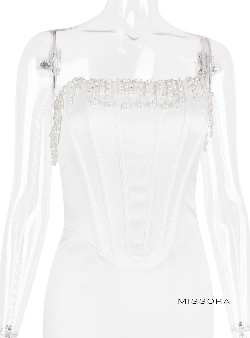 Daira Saten Balenli Mini Elbise [345ON3YI]