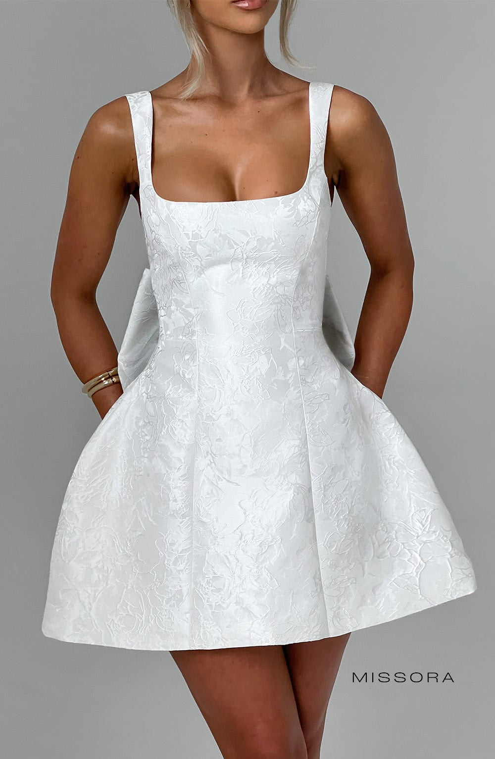 Missora Dalary Floral Jacquard Mini Dress