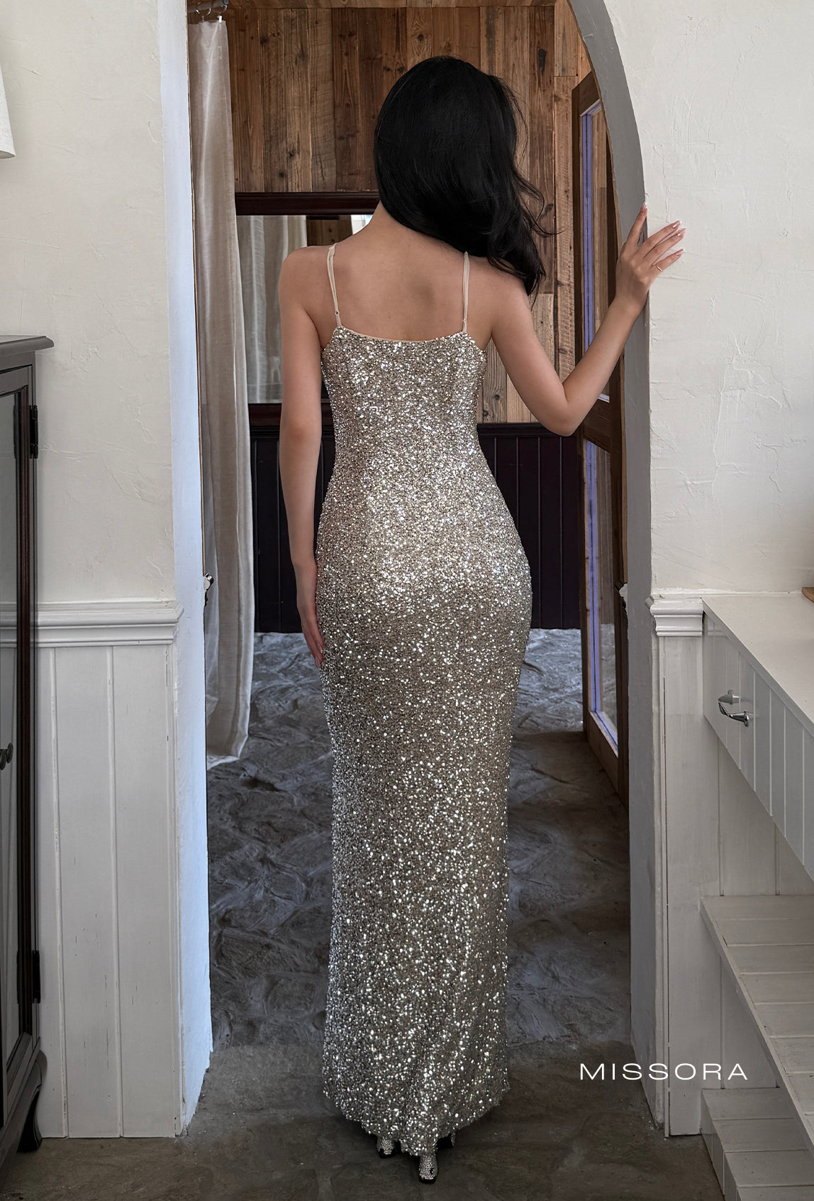 Dalyla Gümüş Askılı Maksi Elbise [WR8BFXPU]