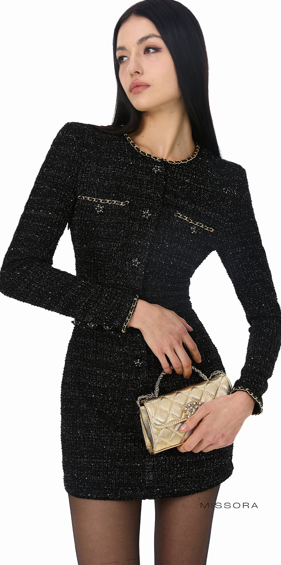 Darla Işıltılı Chanel Mini Elbise [09YQO7MB]