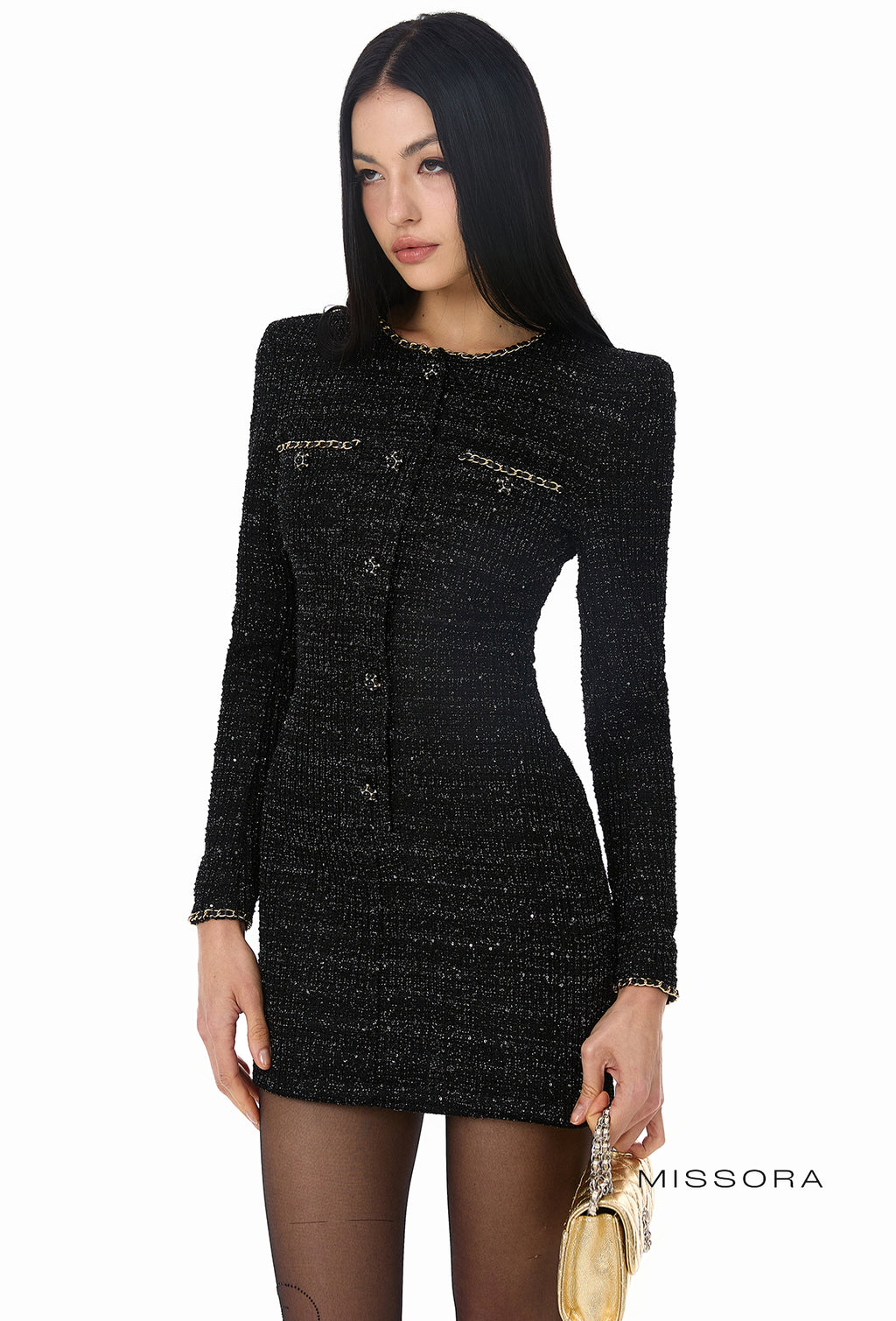 Darla Işıltılı Chanel Mini Elbise [MP2WR6O7]