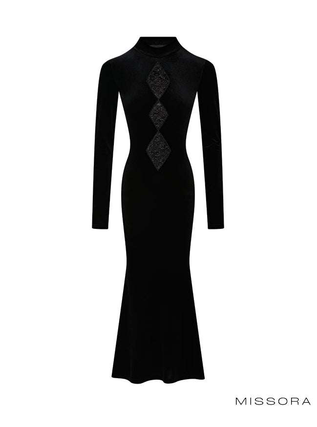 Dawson Viktorya Dantelli Kadife Elbise [9BRCUEIQ]