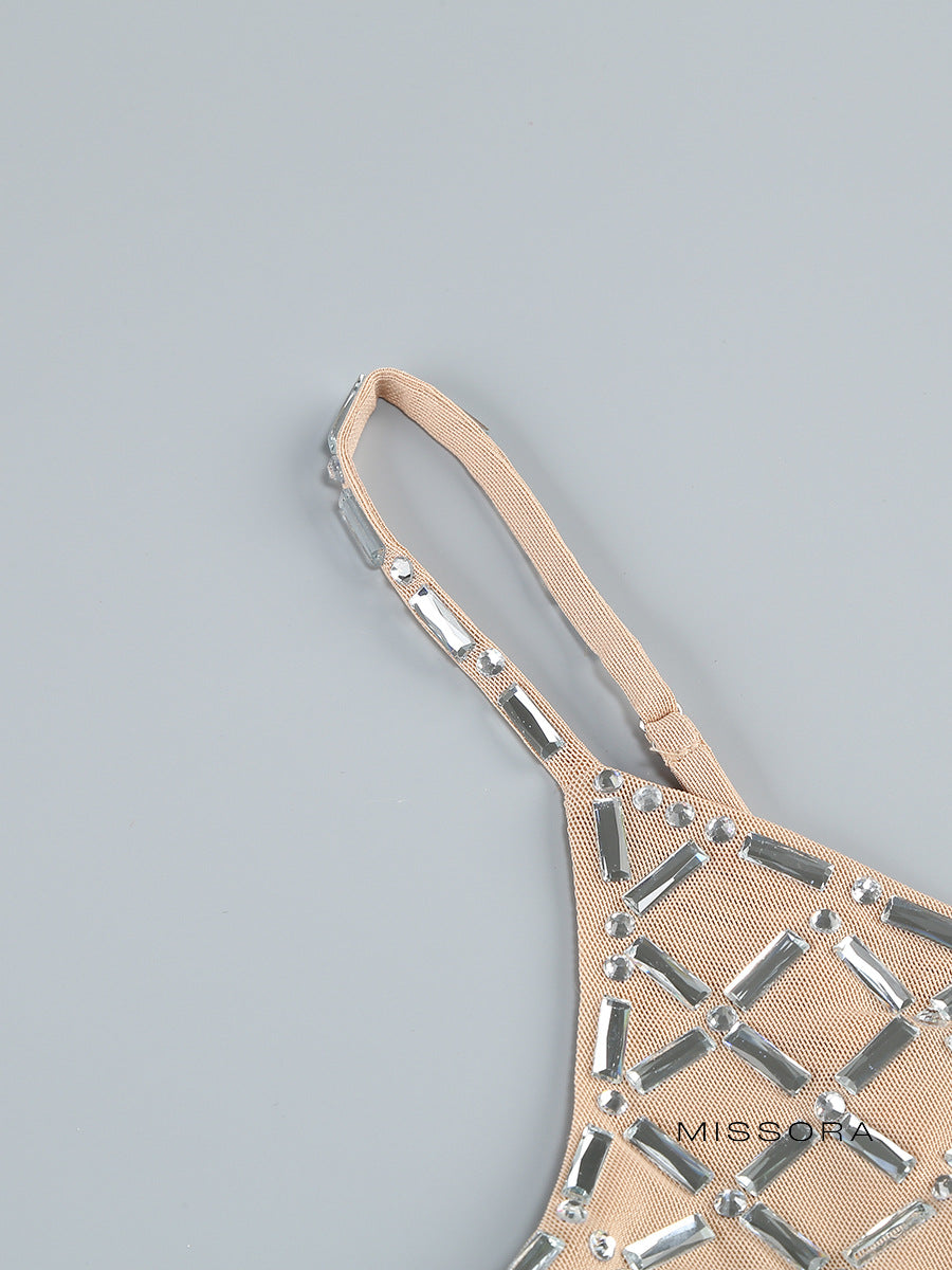 Deasia Taşlı Askılı Mini Elbise [7HN6QOZV]