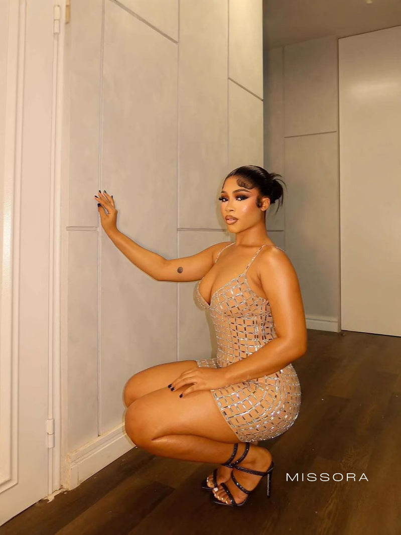 Deasia Taşlı Askılı Mini Elbise [HFHUO5ZH]