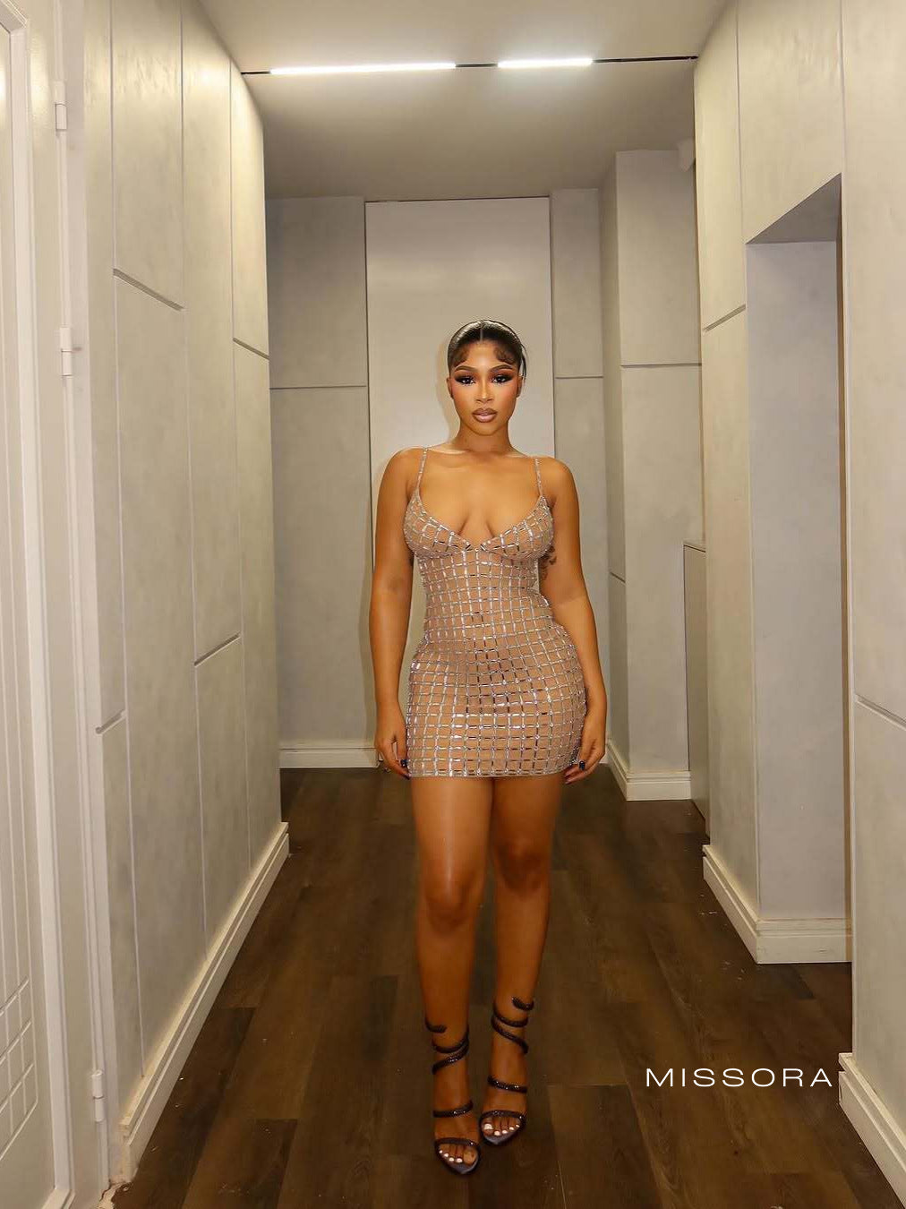 Deasia Taşlı Askılı Mini Elbise [EUP3SEOE]