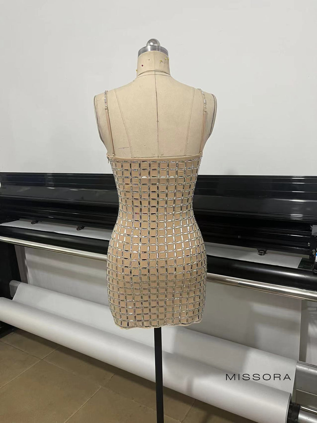 Deasia Taşlı Askılı Mini Elbise [NPGAY3NW]