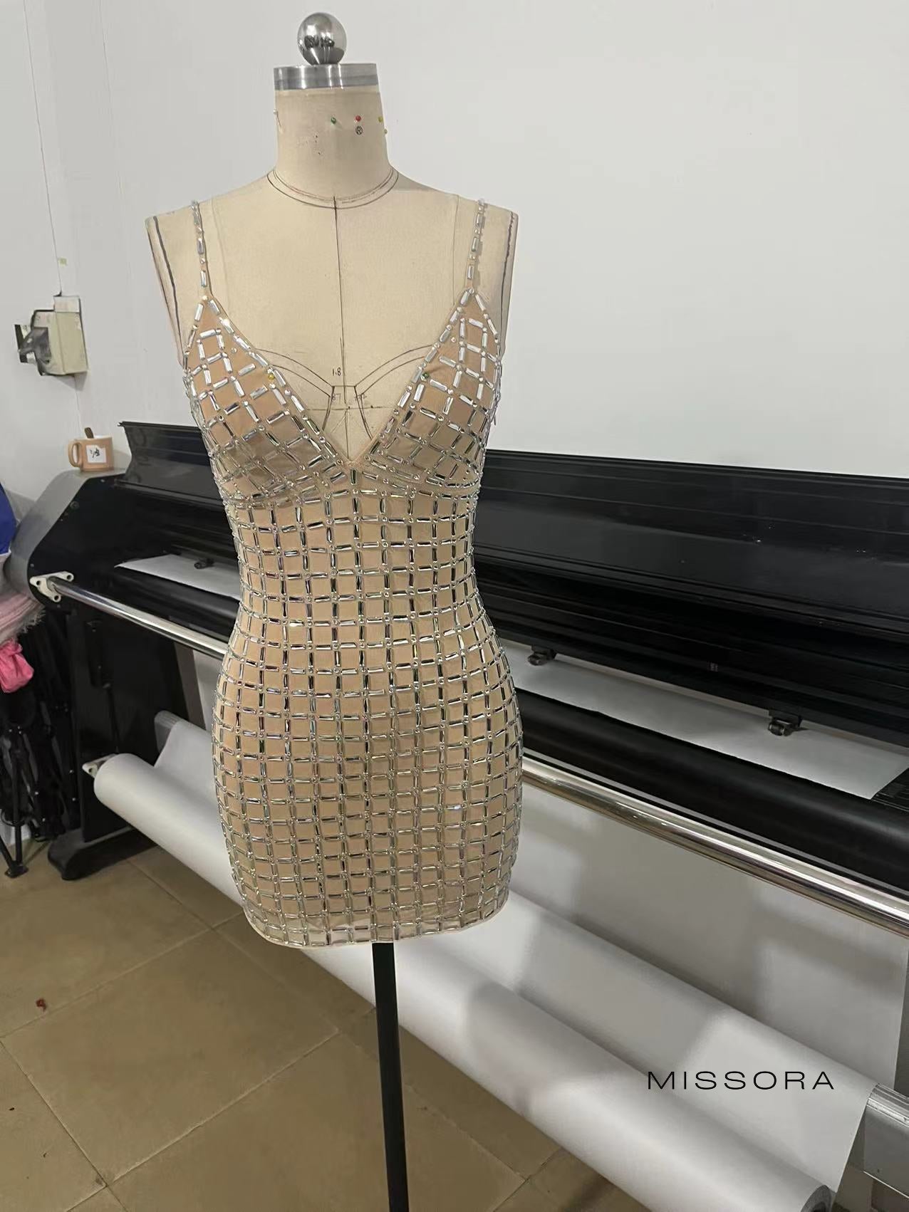 Deasia Taşlı Askılı Mini Elbise [C3QFOLN6]