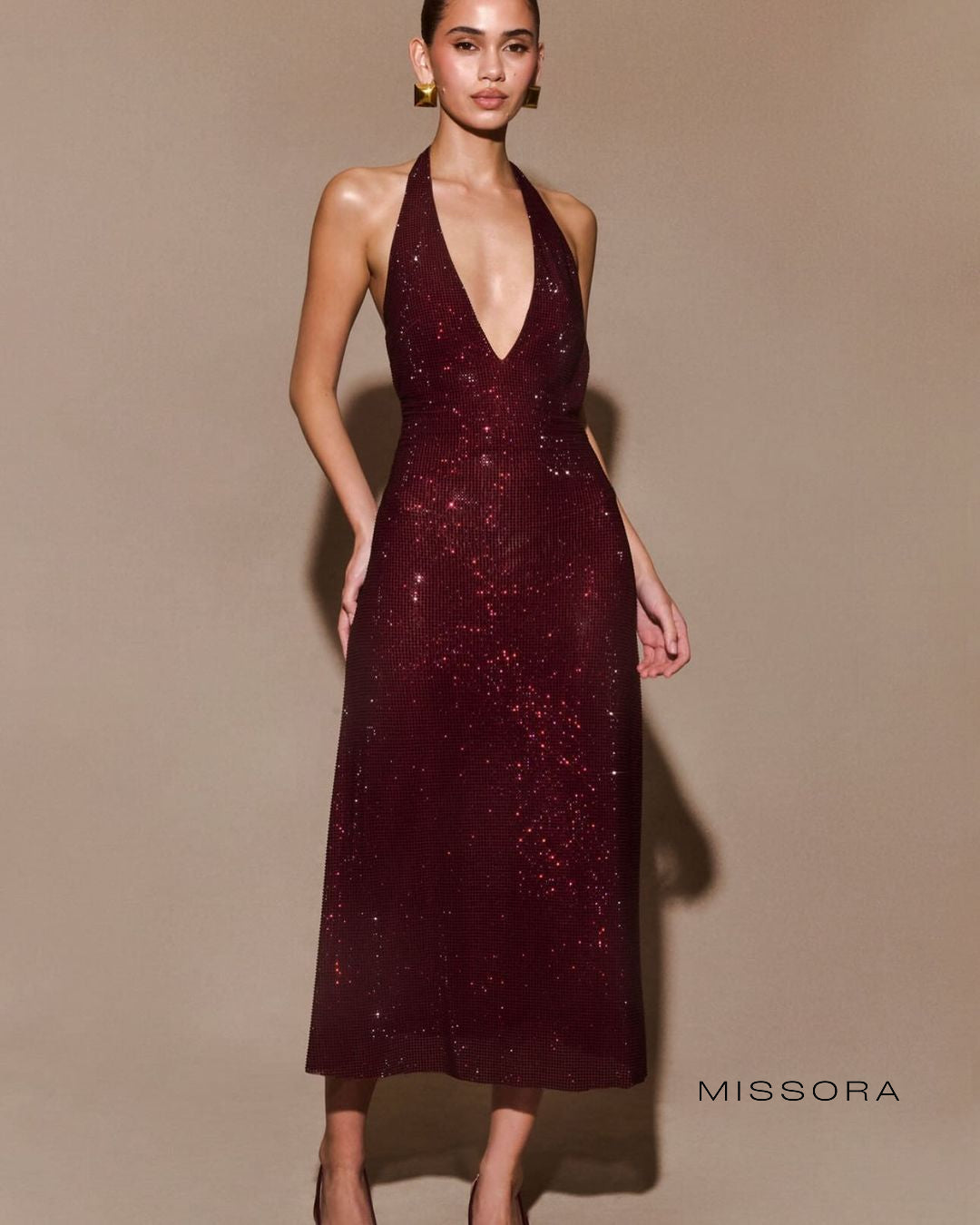 Deeksha Işıltılı Midi Elbise [2HSWKQCN]