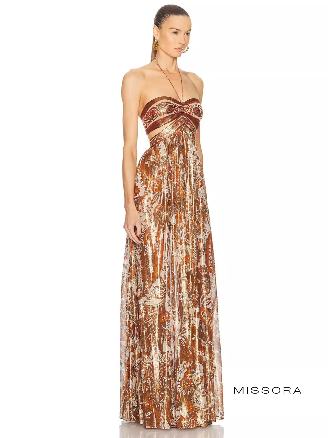 Defne Güllü Halter Maksi Elbise [VAWIIW78]