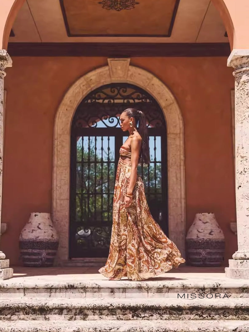 Defne Güllü Halter Maksi Elbise [NDWACPBO]