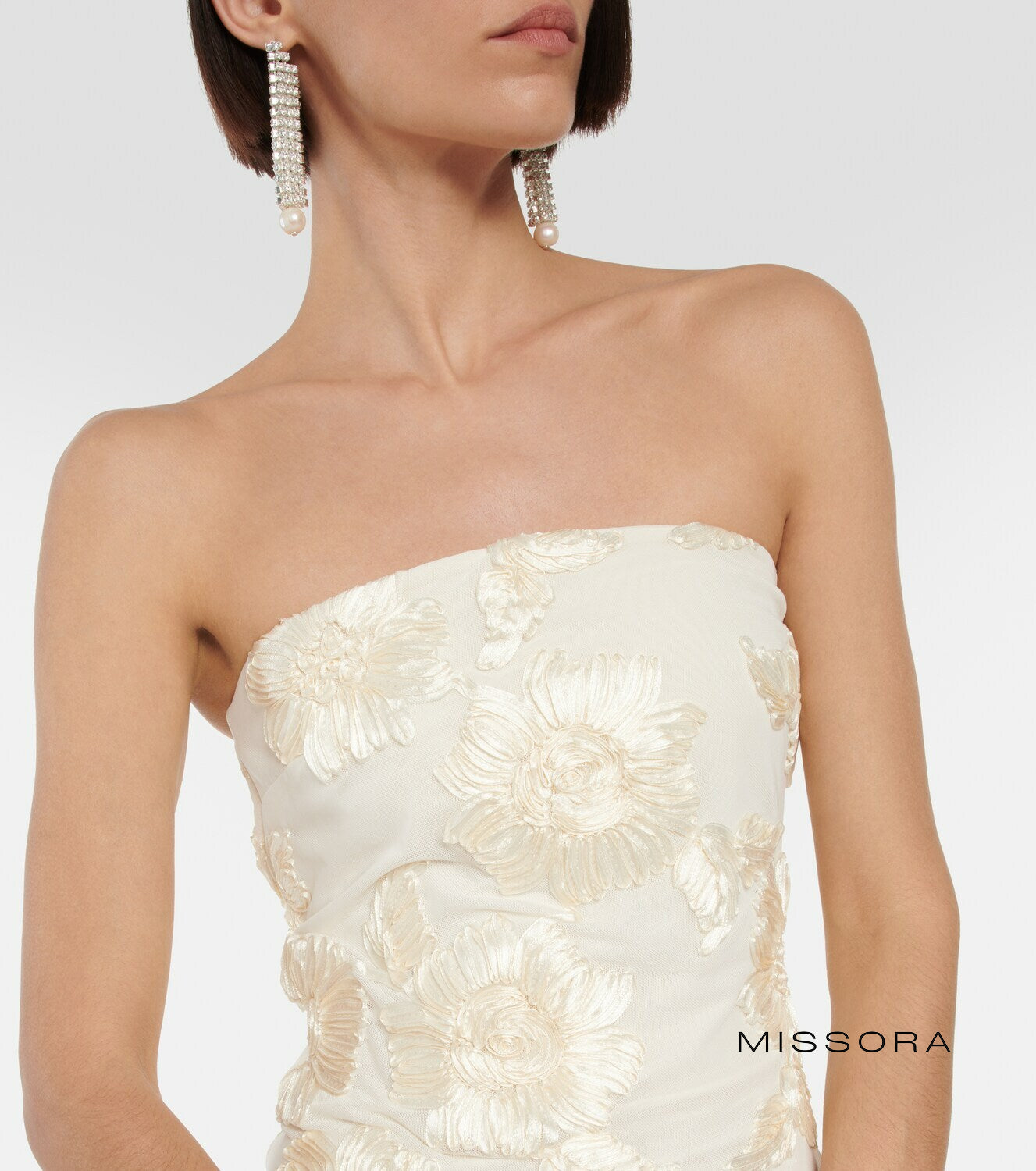 Delyla Straplez İşlemeli Maxi Elbise [XGADJPPM]