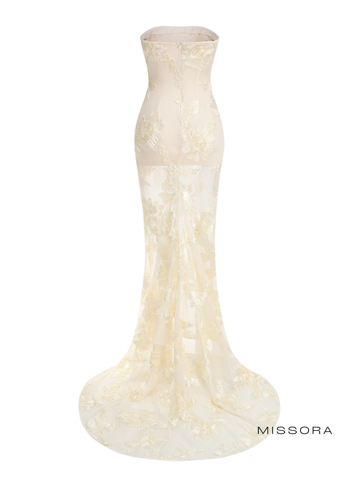 Delyla Straplez İşlemeli Maxi Elbise [IFVUFUNO]