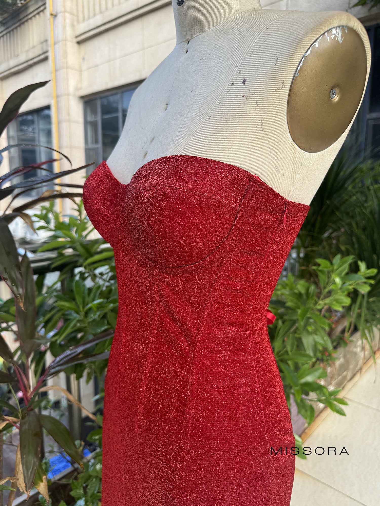 Divya Strapless Parlak Mini Elbise [JIT32C3W]