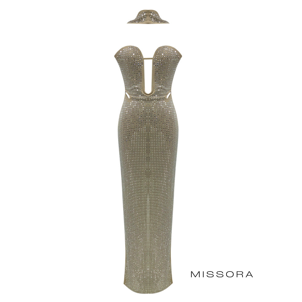 Eden Halter Işıltılı Maksi Elbise [9W5OE7XW]