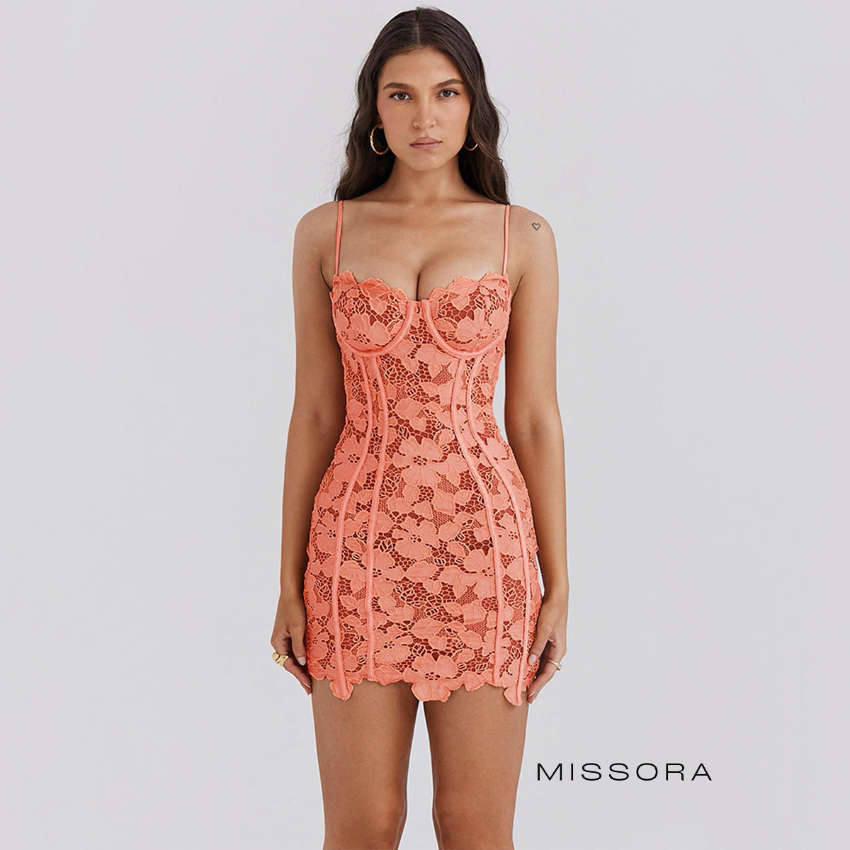 Elayne Dantelli Mini Elbise [0L3UW0D6]