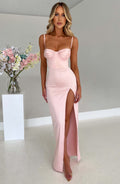 Missora Elektra Satin Slit Maxi Dress