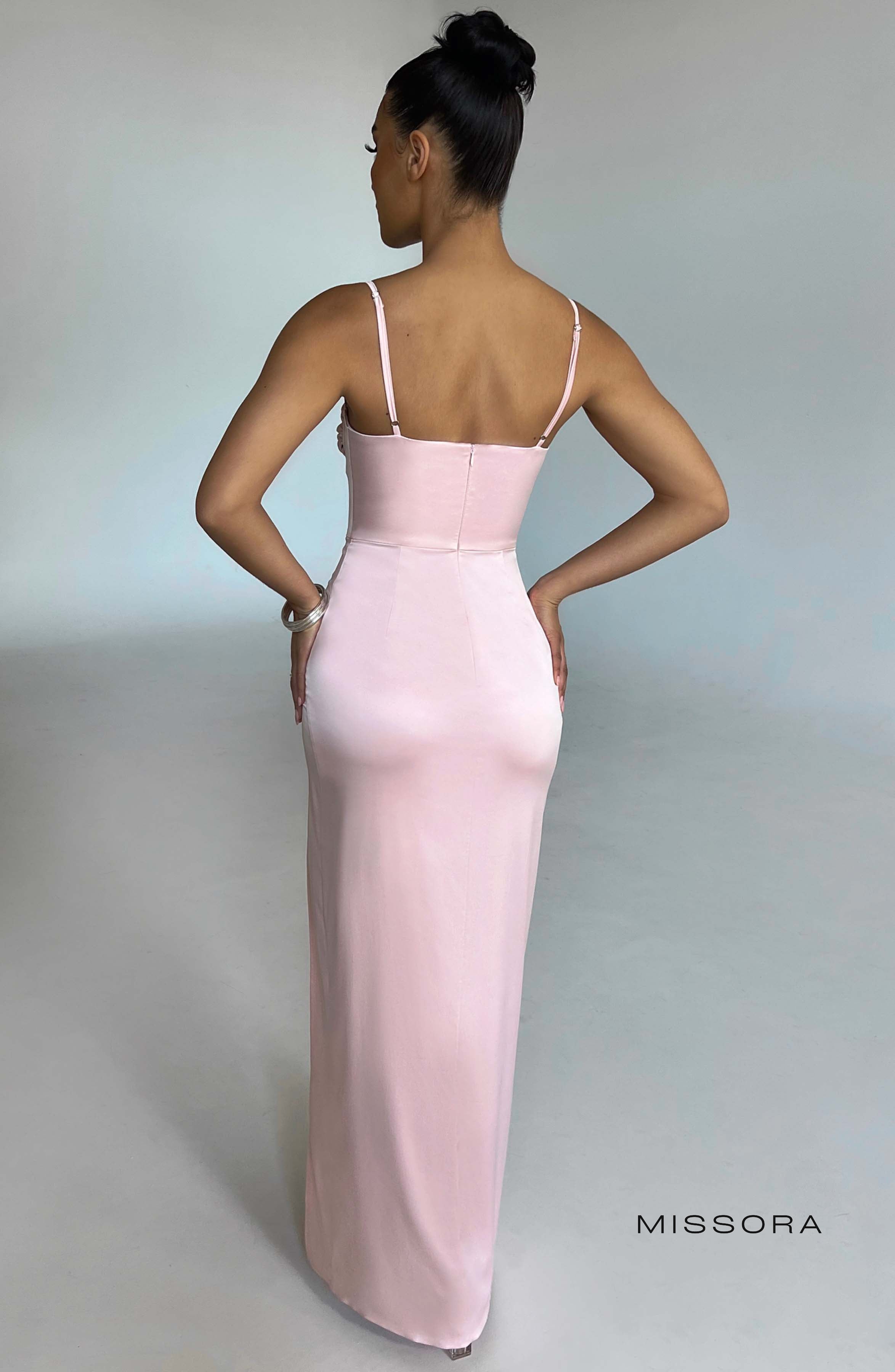 Missora Elektra Satin Slit Maxi Dress