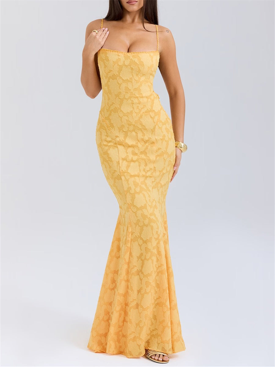 Eliany Askılı Jakar Maksi Elbise [KYXOAOSD]