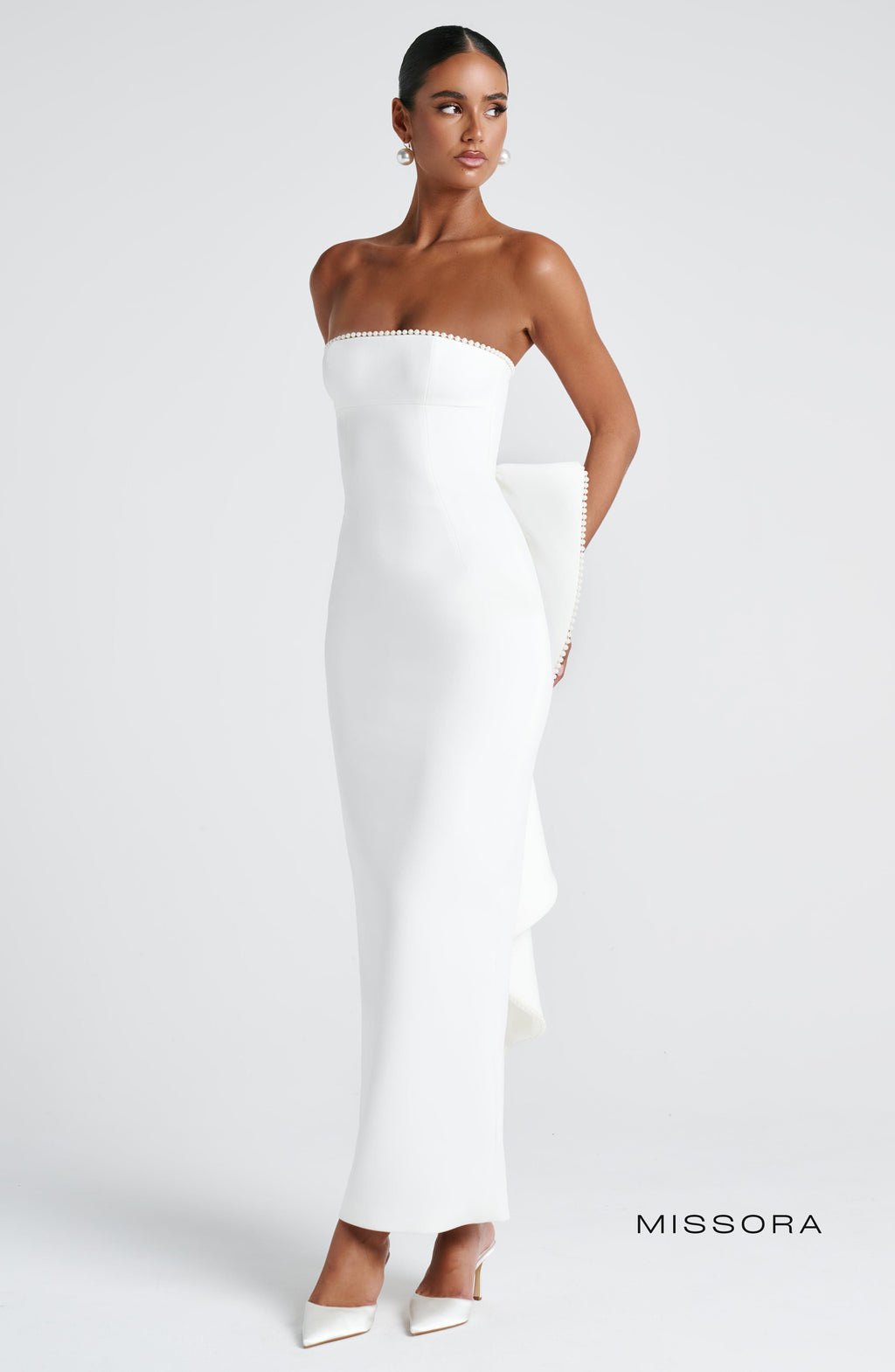 Missora Elize Pearl Bow Maxi Dress