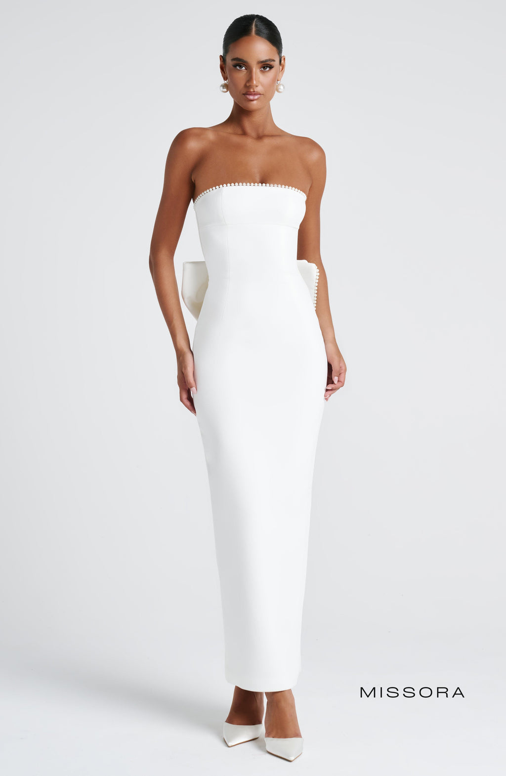 Missora Elize Pearl Bow Maxi Dress