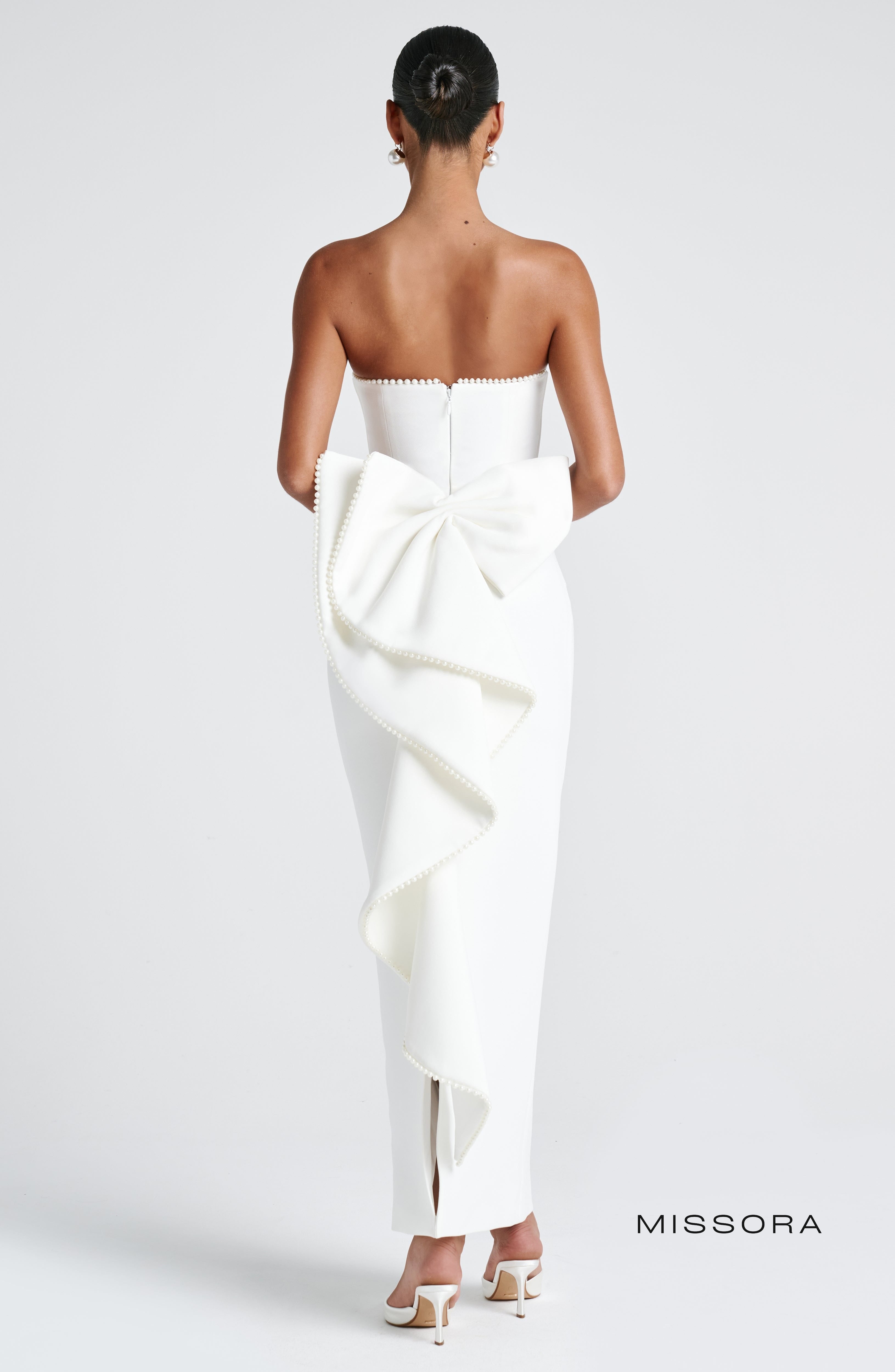 Missora Elize Pearl Bow Maxi Dress