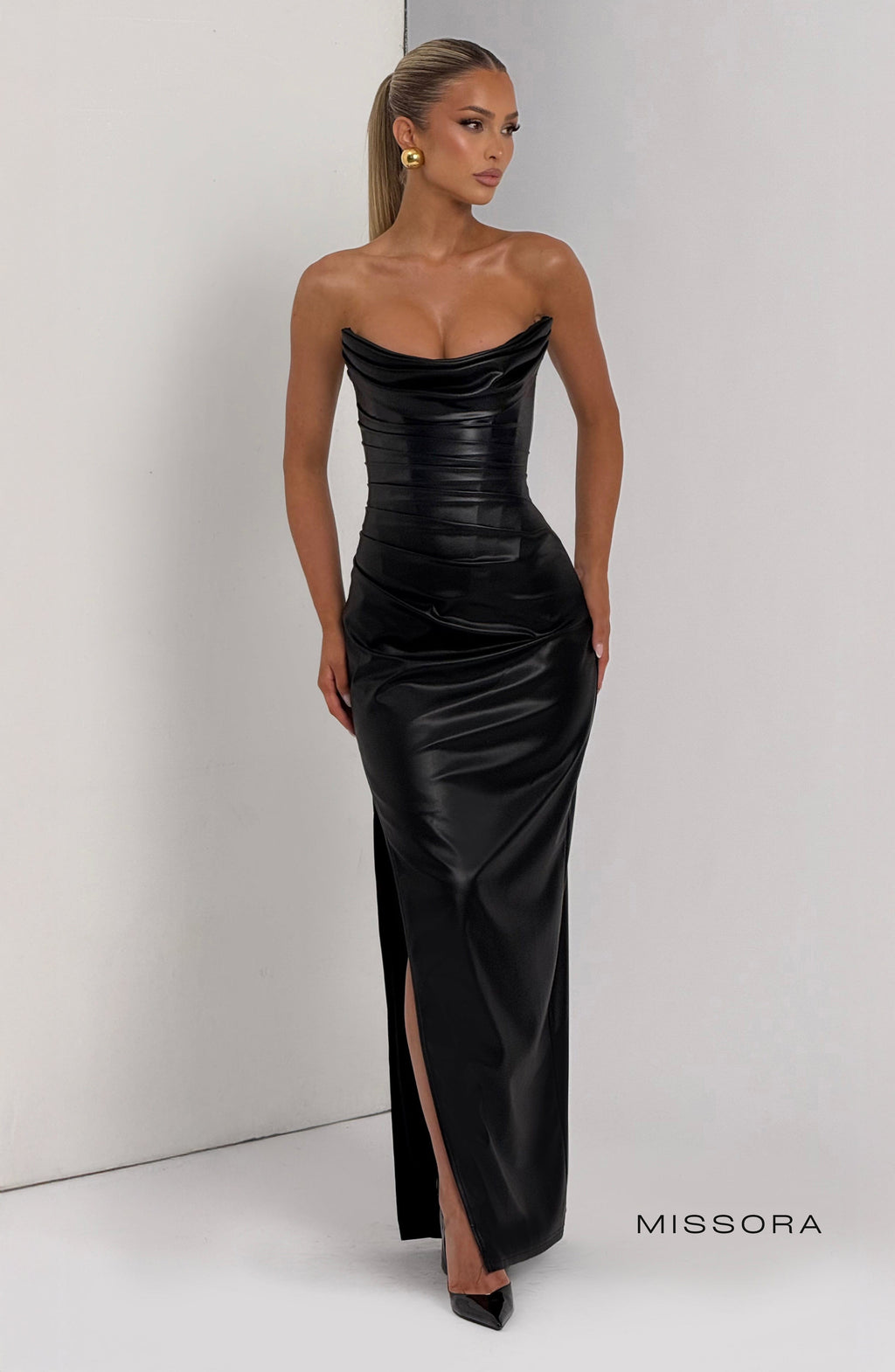 Missora Ella Faux Leather Maxi Dress