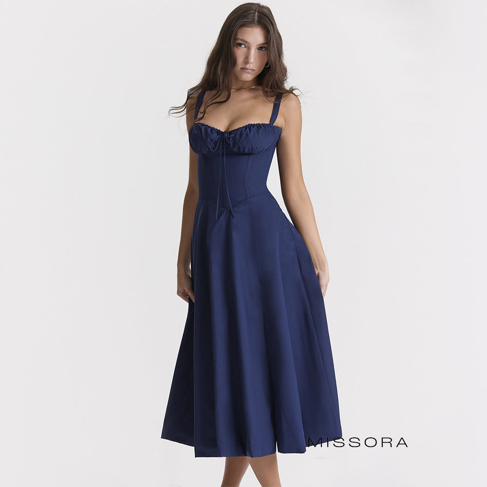 Elli Straplez Maxi Yırtmaçlı Elbise [RKQT75JA]