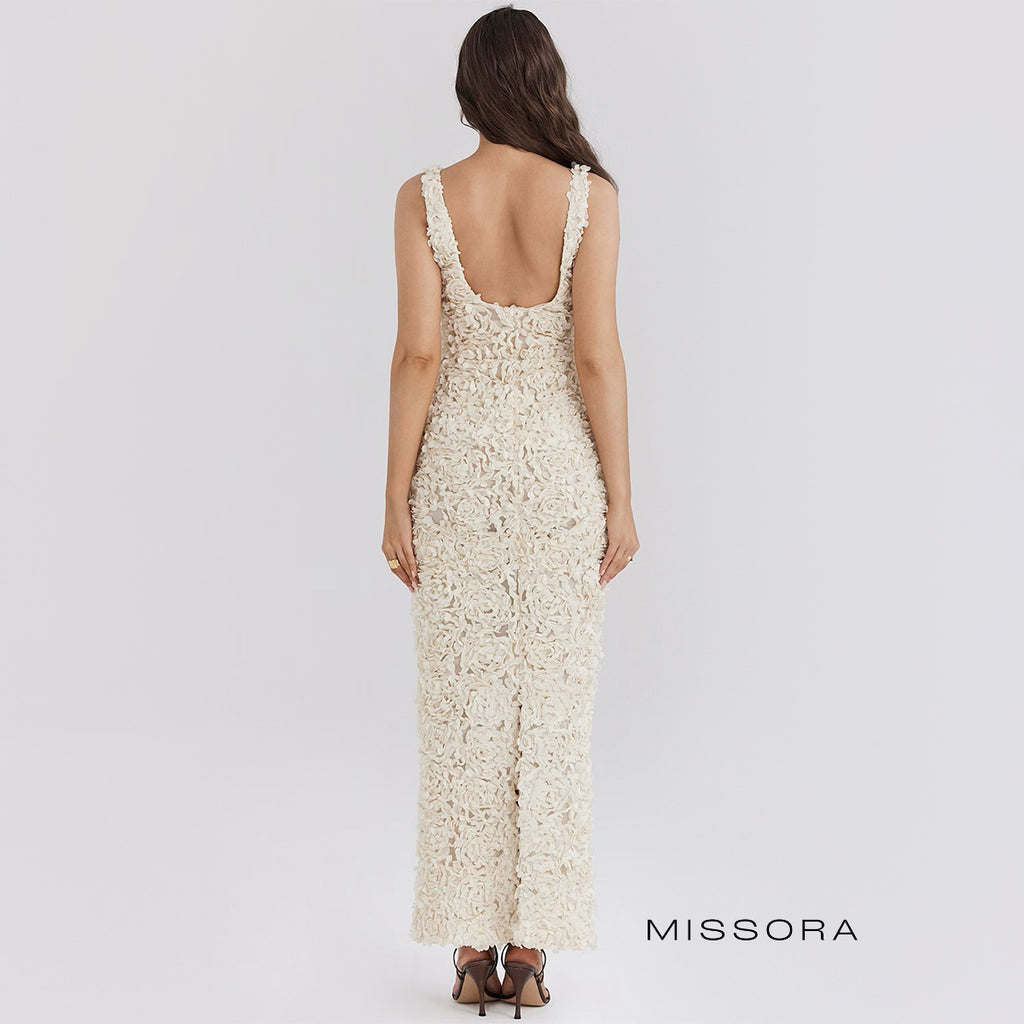 Ellora Çiçek Dokulu Midi Elbise [JJKQYR2Q]