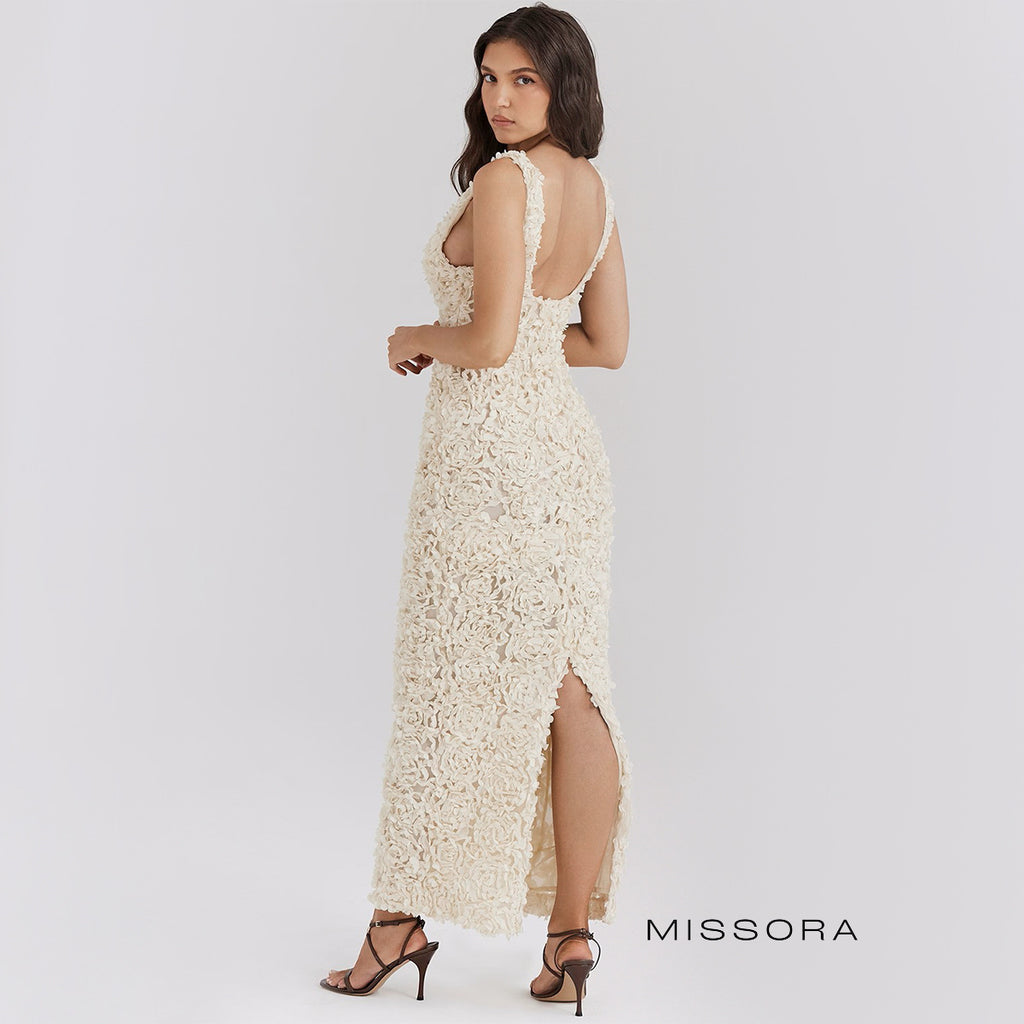 Ellora Çiçek Dokulu Midi Elbise [VG2NLM55]