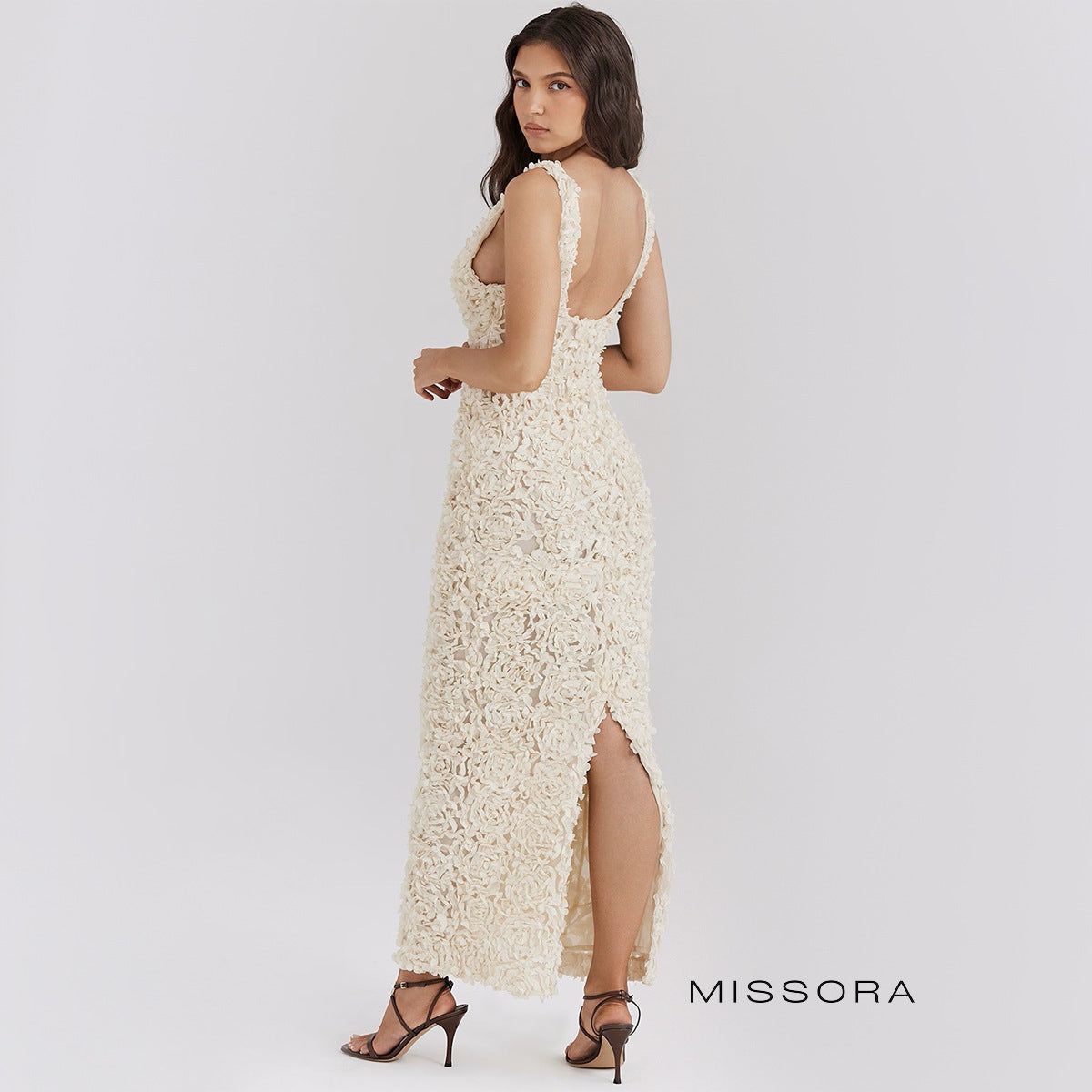 Ellora Çiçek Dokulu Midi Elbise [VG2NLM55]