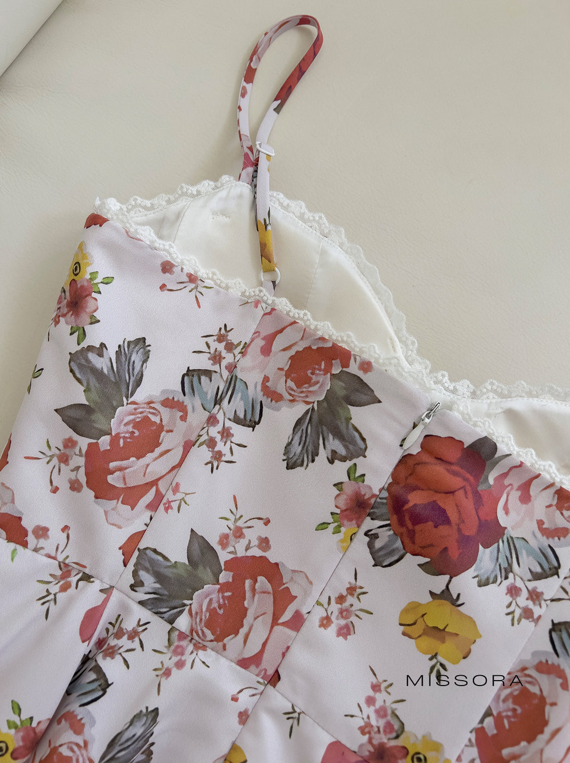 Emori Çiçekli Askılı Maksi Elbise [F48H69QP]