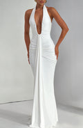 Missora Estela Draped Maxi Dress - White