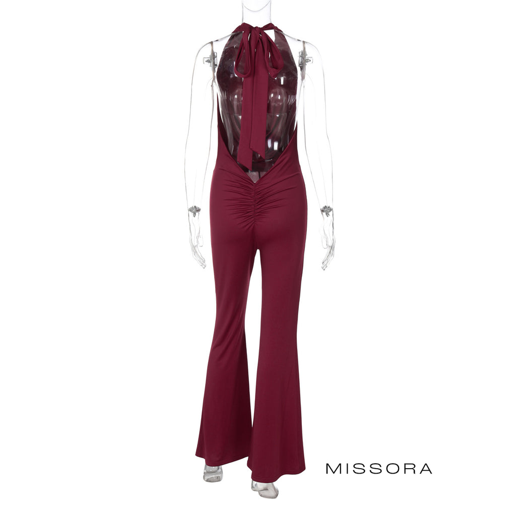 Fae Bağlamalı Geniş Paça Tulum [NGQX0M85]