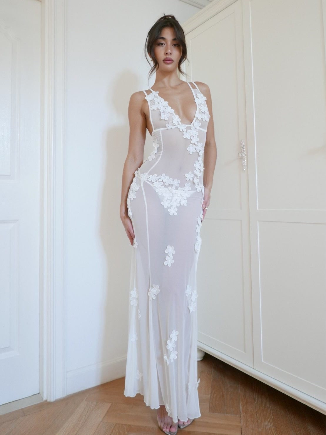 Missora Gisella Floral Appliqué Maxi Dress