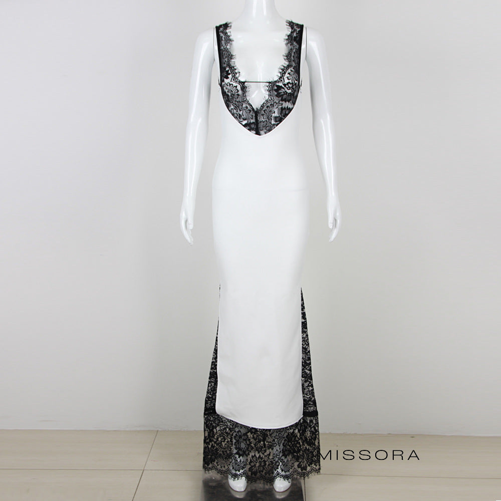 Golda Dantel Askılı Maksi Elbise [Q65G4K8Y]