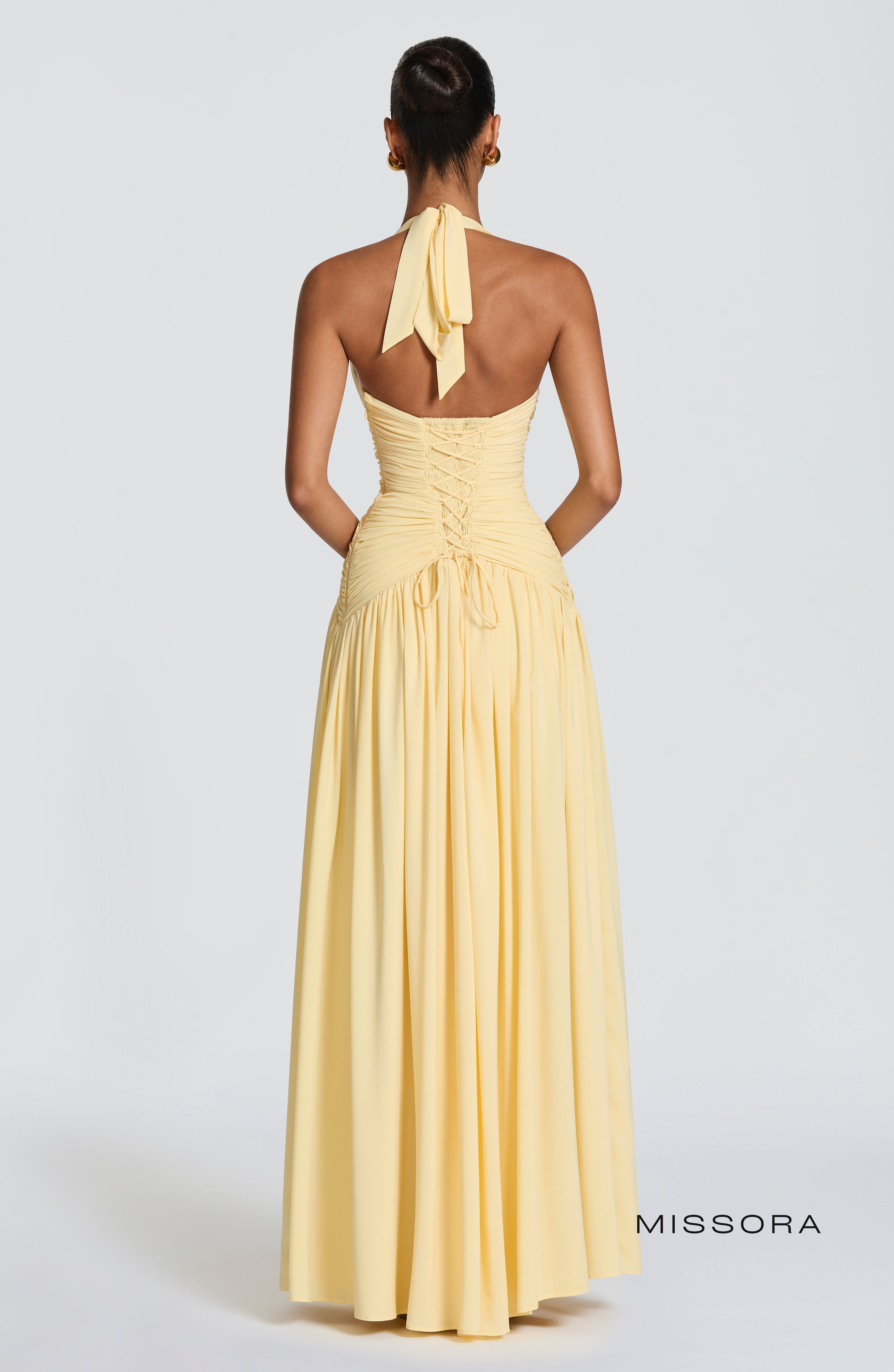 Missora Gracie Ruched Chiffon Maxi Dress