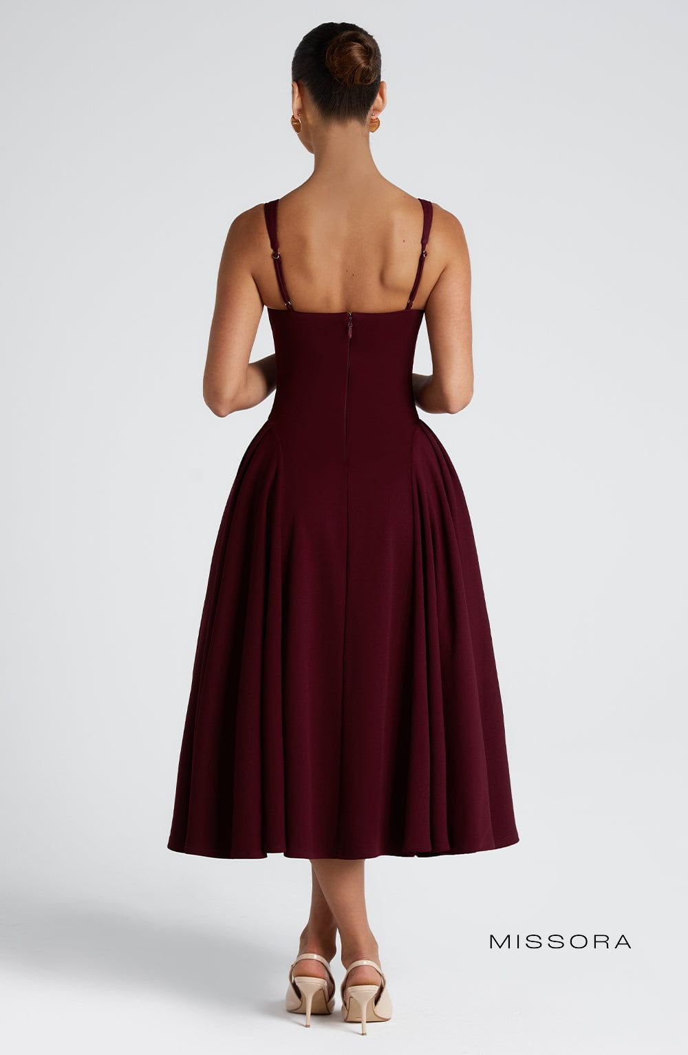 Missora Greenlee Sculpted Godet Midi Dress