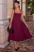 Missora Greenlee Sculpted Godet Midi Dress