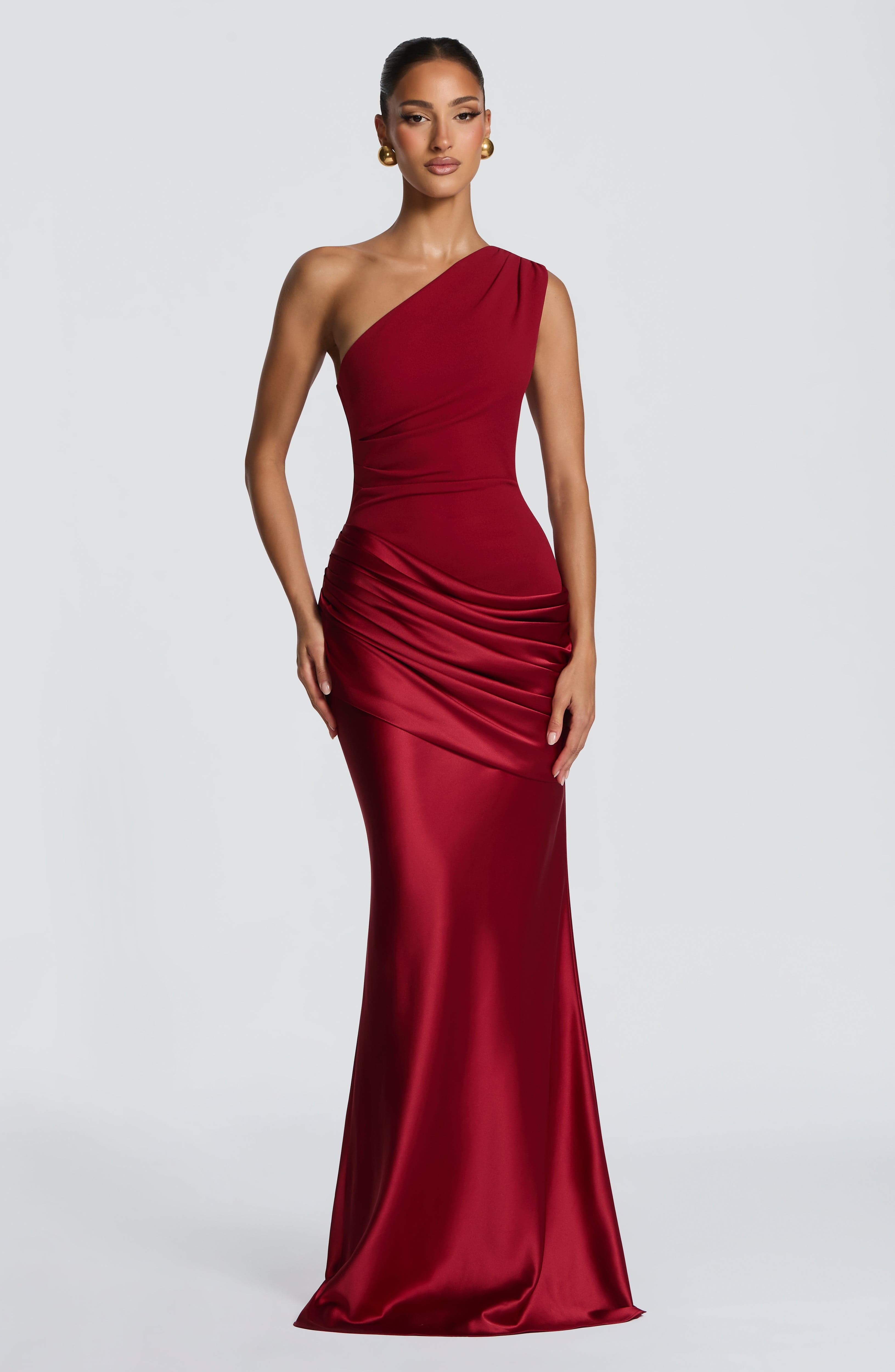 Missora Hadlee Draped Satin Maxi Dress