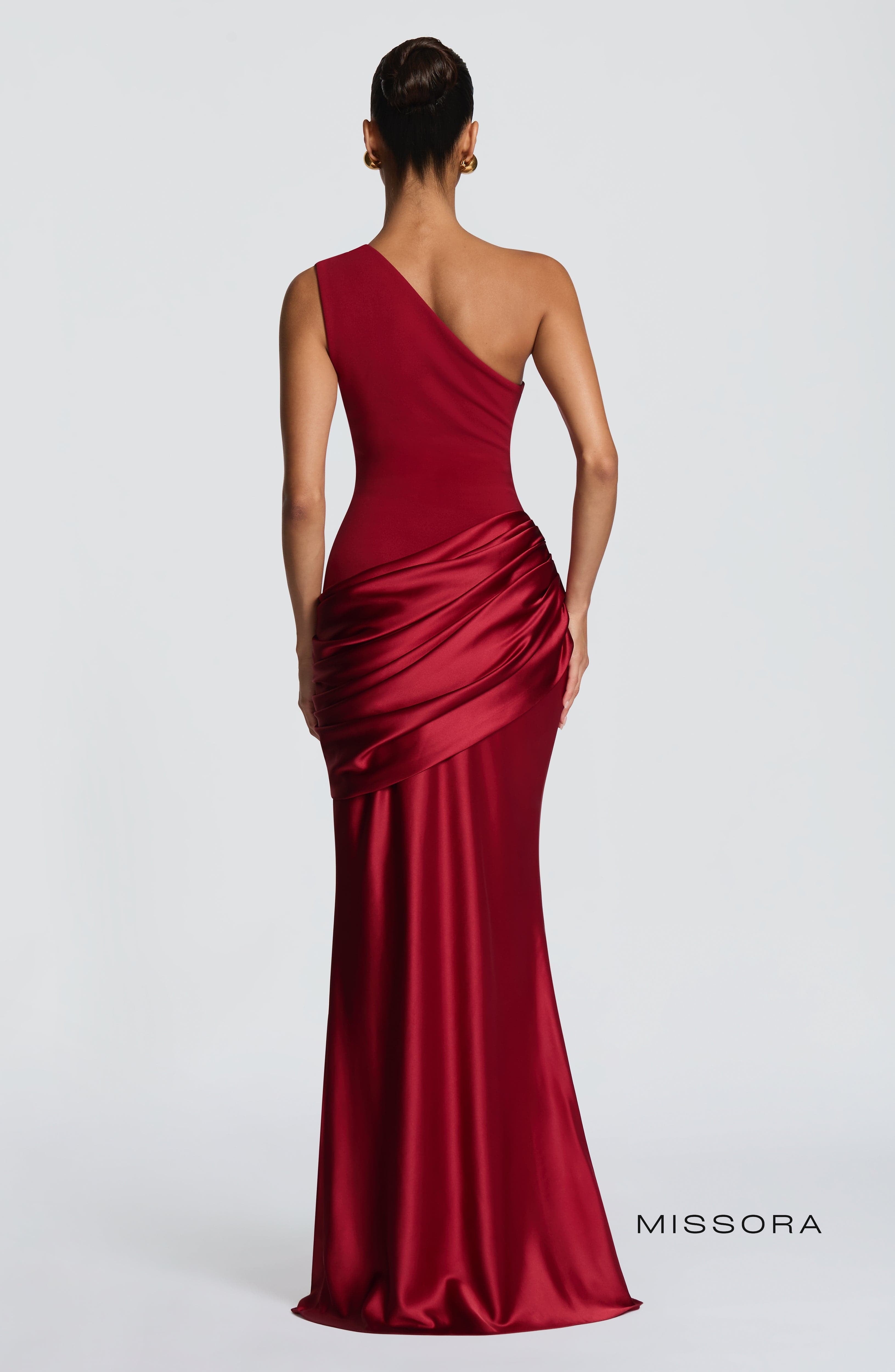 Missora Hadlee Draped Satin Maxi Dress