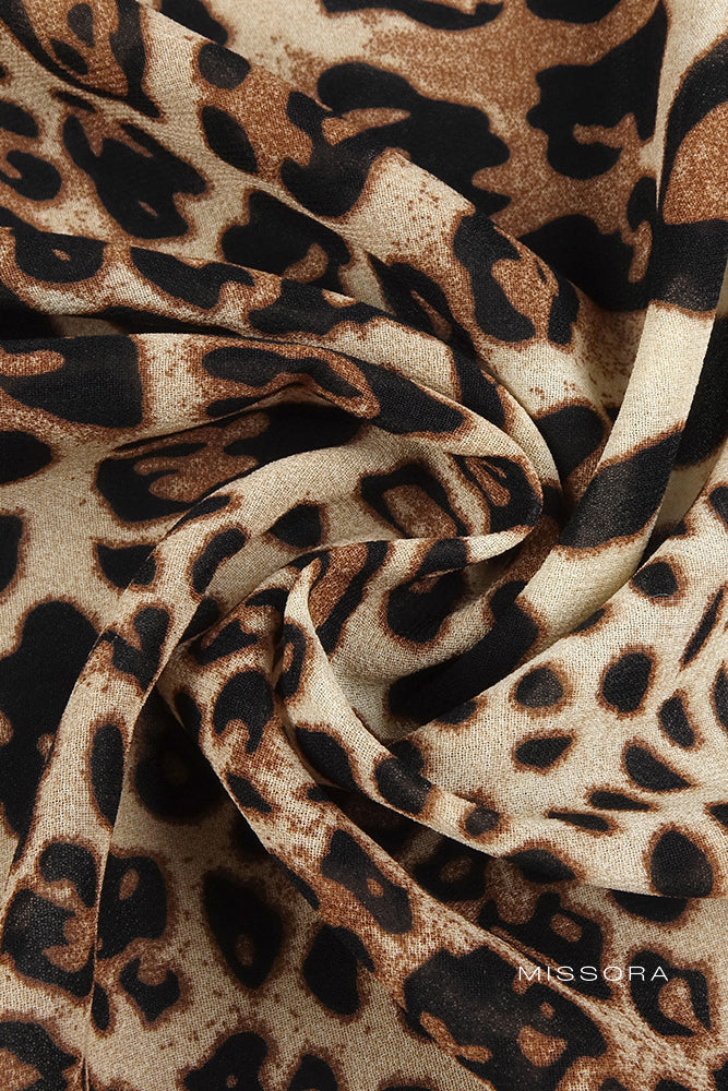 Missora Ivey Ezme Kadife Leopar Elbise | BD2635FD-1 | BD2635FD-2 | BD2635FD-3 | BD2635FD-4