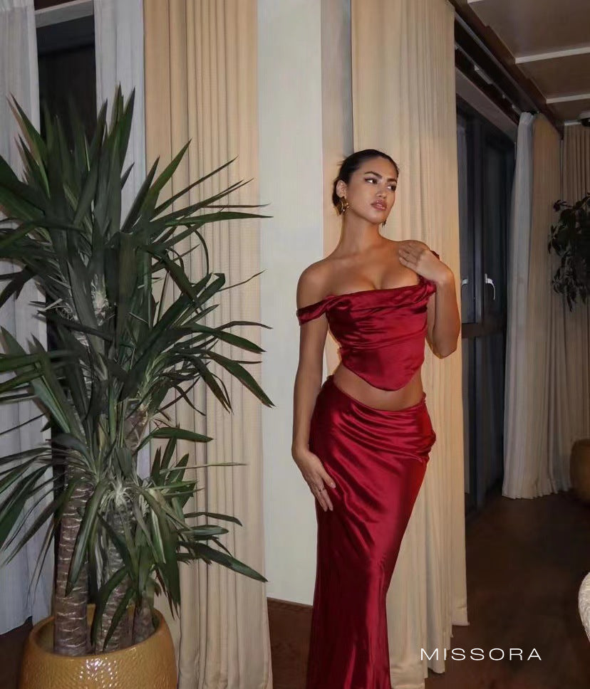 Ixchel Saten Korse Etek Takımı [YZ5Z4FHH]