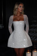 Missora Izzabella Beaded Ivory Mini Dress