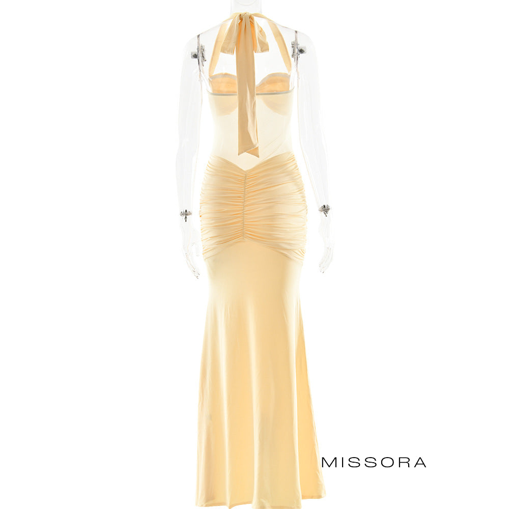 Jackie Halter Büzgülü Elbise [4R5E3GE7]