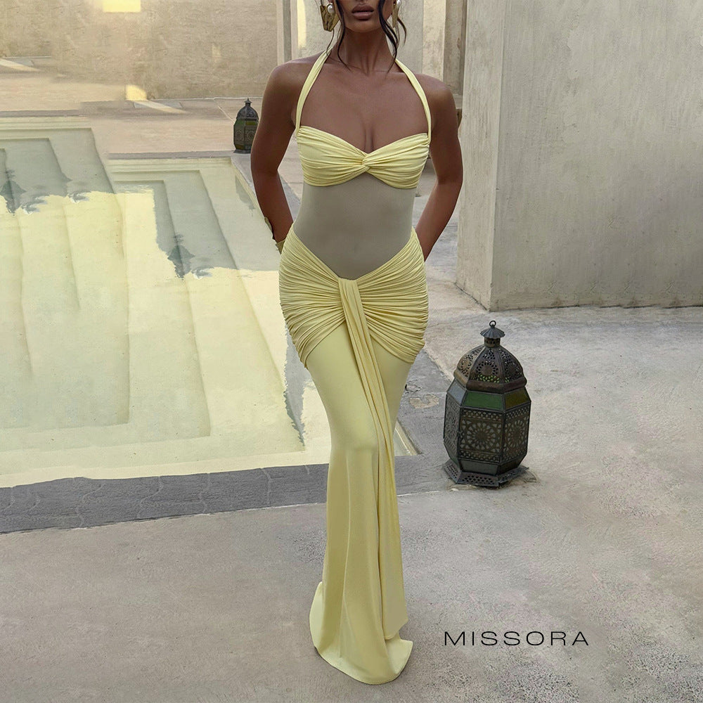 Jackie Halter Büzgülü Elbise [JZT20AY1]