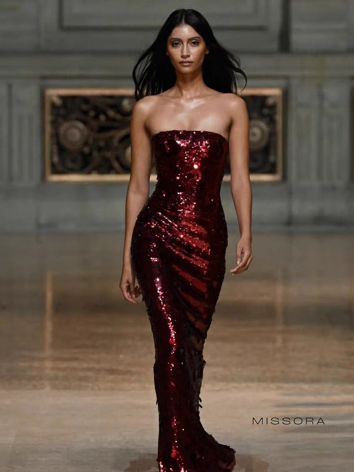 Jaclyn Straplez Payetli Elbise [8PBN8L7Z]