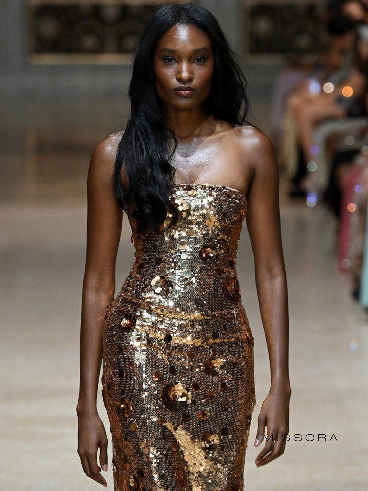 Jaclyn Straplez Payetli Elbise [PDGELBOX]