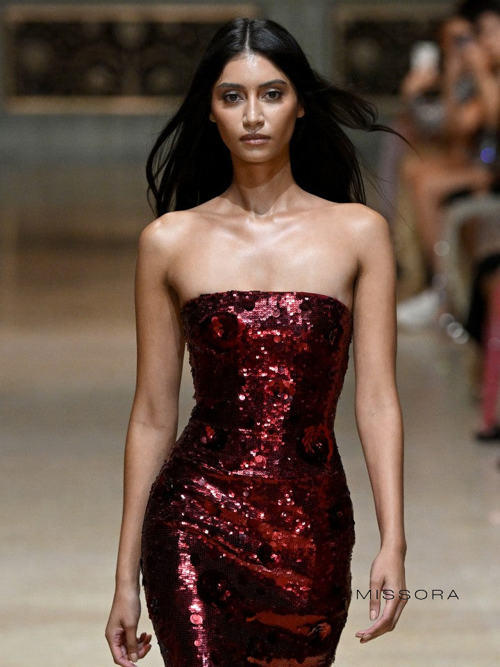 Jaclyn Straplez Payetli Elbise [GYM27TF6]