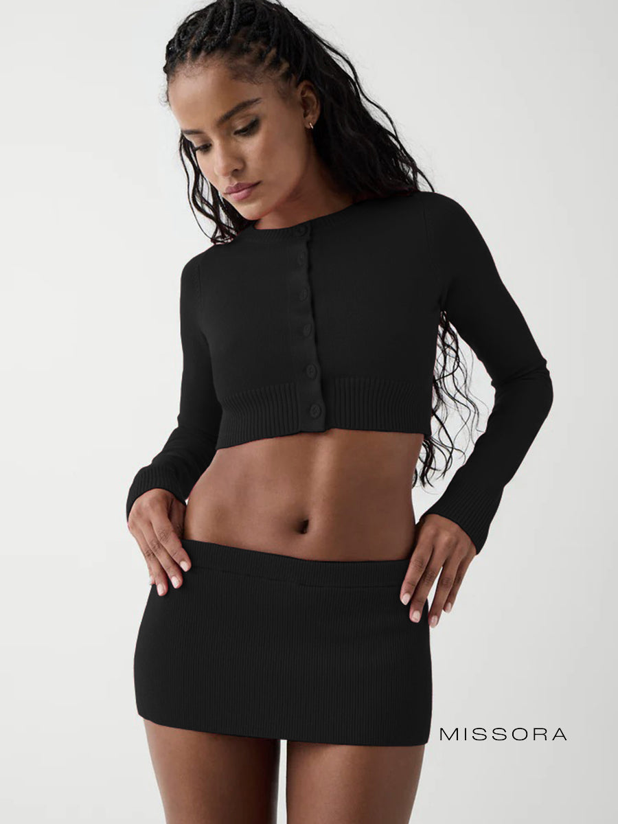 Jaliah Örgü Mini Etek Takımı [3HK9XKDD]