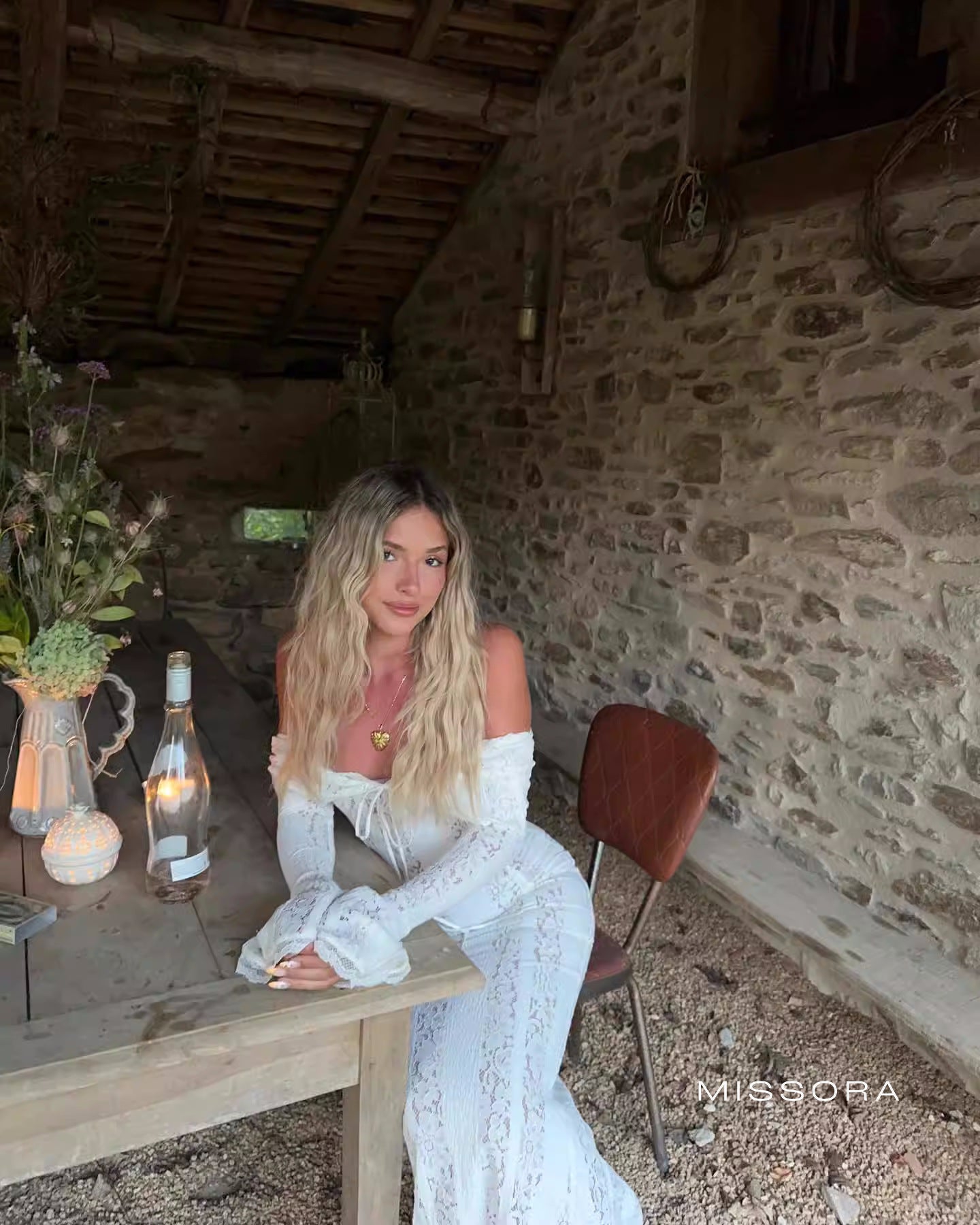 Jaslynn Omuz Dekolteli Dantel Elbise [8FGUS2KG]